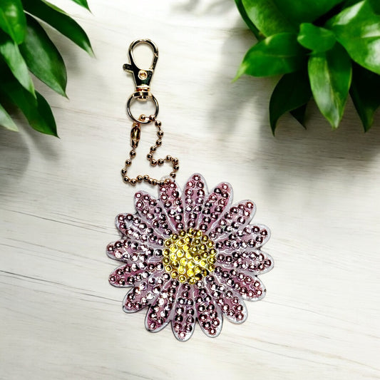 Sparkling keyring charm - dusty pink